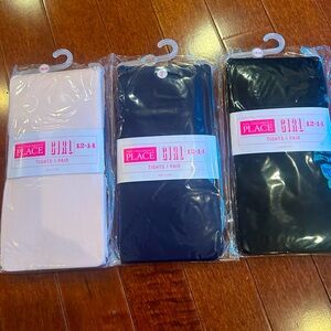 Set of Three Pairs Girls Tights